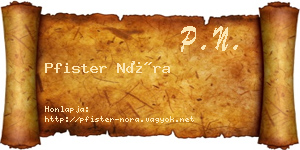 Pfister Nóra névjegykártya