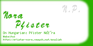 nora pfister business card